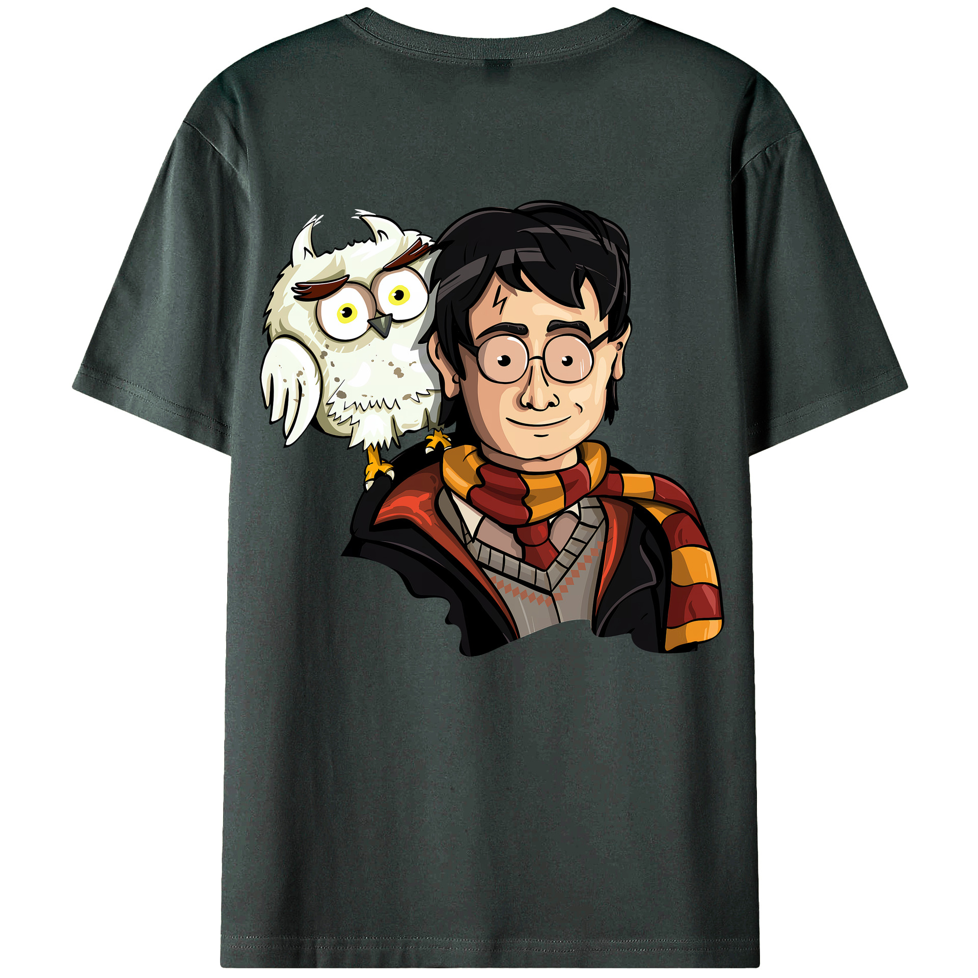 （画像用） Harry Potter ハリー・ポッターシリーズ 綿100％ メンズ半袖Tシャツ（バックプリント） 通気性